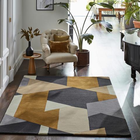 Tapis formes géométriques PAPOVA Orange
