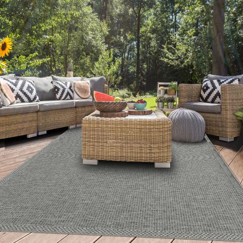 Tapis d'extérieur fait à la machine PUKET EX Gris