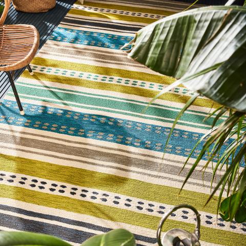 Tapis d'extérieur fait à la machine RIVI Multicolore