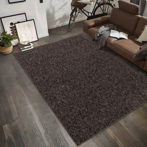 Tapis rond 130 cm SAKRDA Marron
