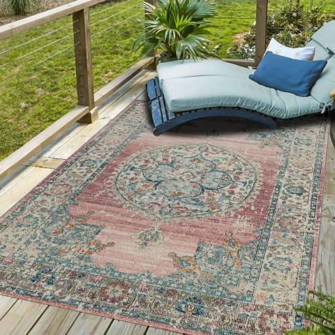 Tapis d'extérieur fait à la machine SALOUT A Rose