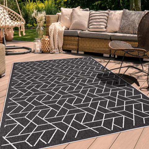 Tapis réversible pour l'extérieur LYN2 R REVERSIBLE Noir