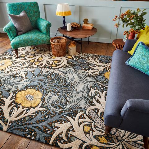 Tapis bleu et vert SEAWEED Bleu