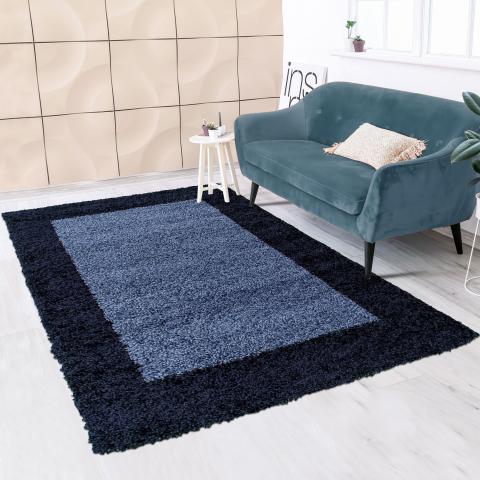 Tapis chinés BORDURE Bleu
