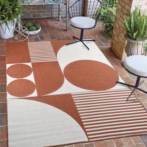 Tapis d'extérieur fait à la machine LYN2 BF REVERSIBLE Orange