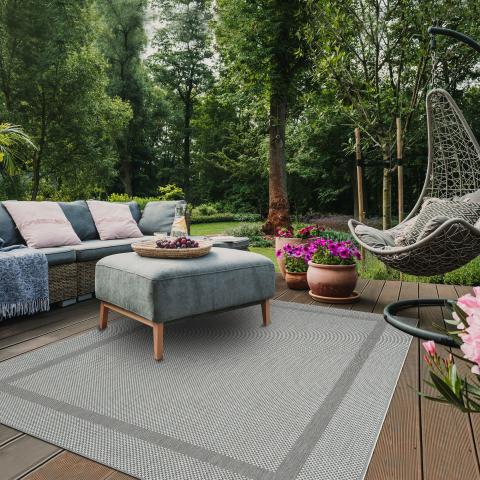 Tapis d'extérieur fait à la machine SQUAREXT Argent