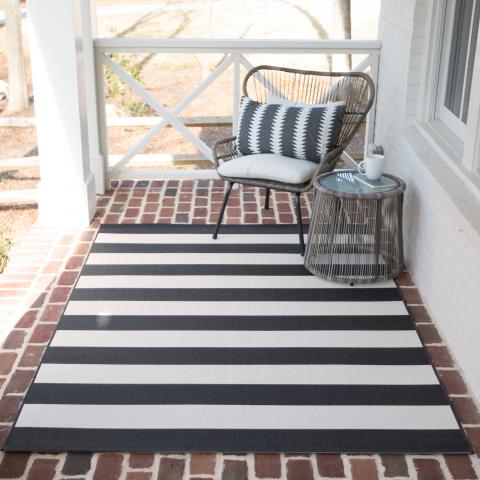 Tapis d'extérieur fait à la machine STALOW 6 Noir