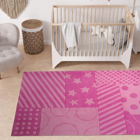 Tapis chambre bébé STATRIPE Rose