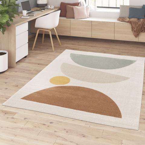 Tapis formes géométriques STREETA Crème