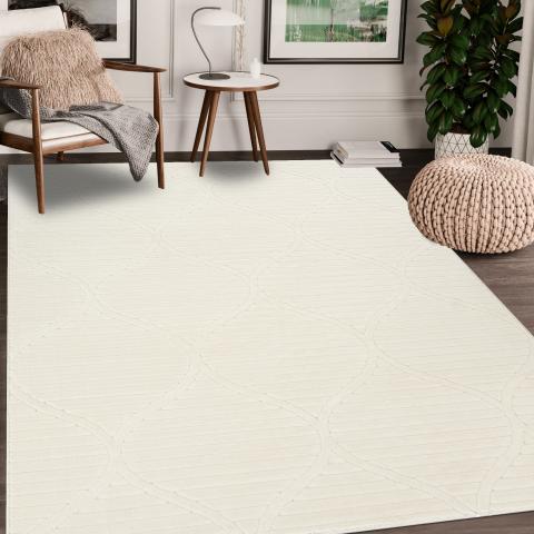 Tapis kaki LYN14 TENDIA Crème