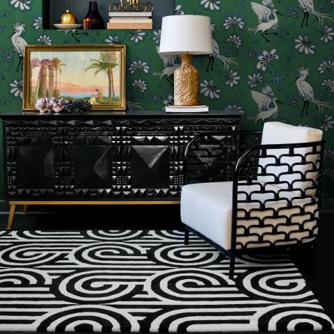 Tapis moderne TURNABO Noir