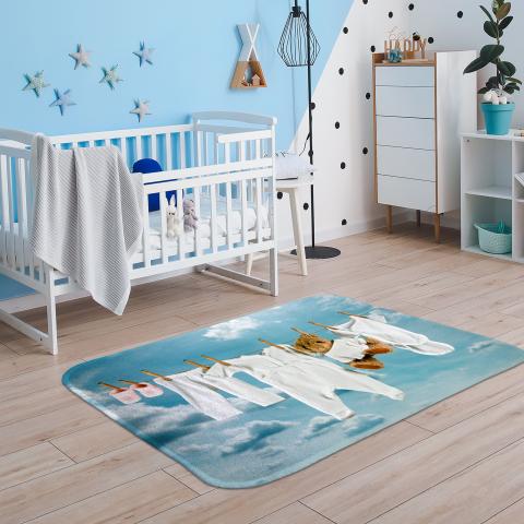 Tapis chambre bébé DOUX LIN Blanc