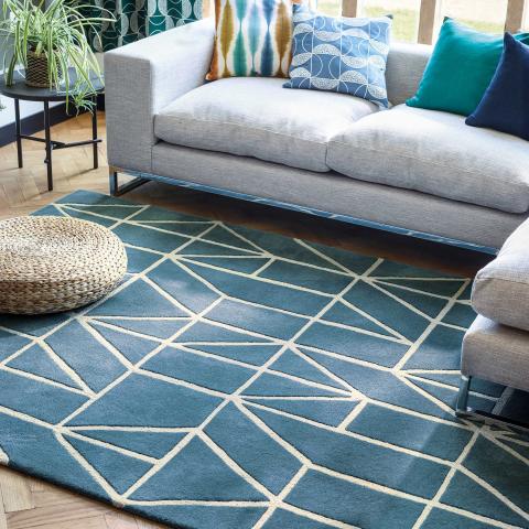 Tapis bleu et vert VISO Bleu