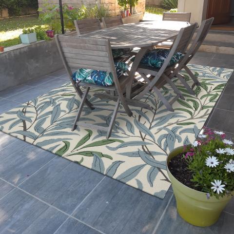 Tapis d'extérieur fait à la machine WILLOW Bleu