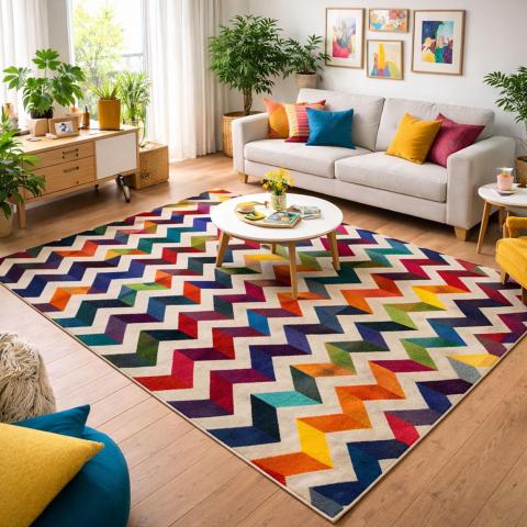 Tapis 40x60 cm LYN6 CHEVRON Multicolore