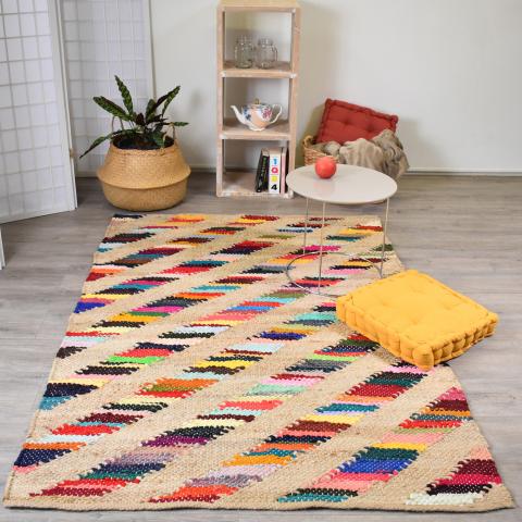 Tapis en jute RAINBOWA Multicolore