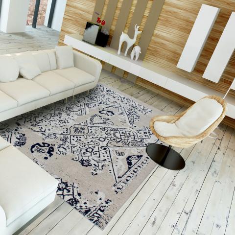 Tapis en bois GEOSTRA Gris