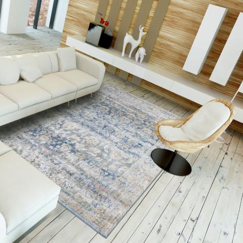 Tapis bleu et vert BELANO Bleu