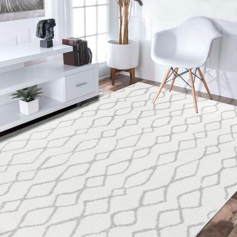 Tapis de bain noir et blanc SPATA Blanc