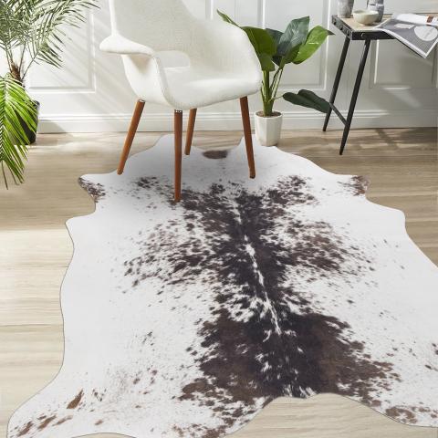 Tapis motif animalier ART COW Blanc