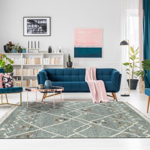 Tapis bleu et vert PASTEL D Bleu