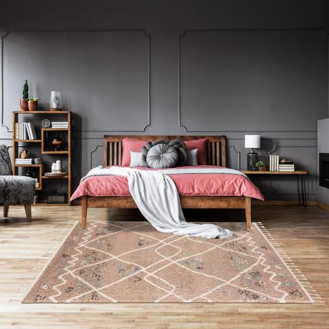 Tapis vintage rose PASTEL D Rose