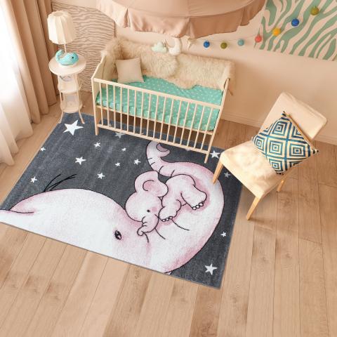 Tapis pour enfant ELEPHANT Rose