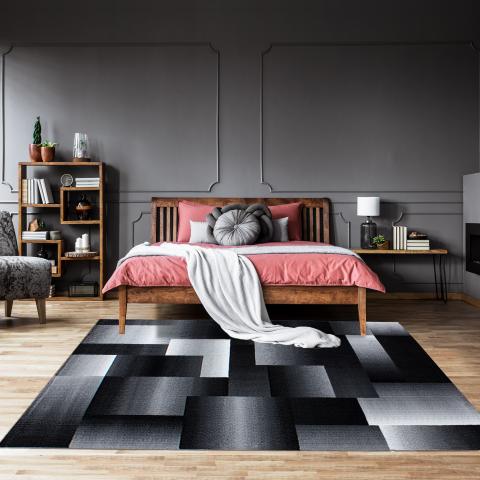 Tapis formes géométriques FLORINA Noir