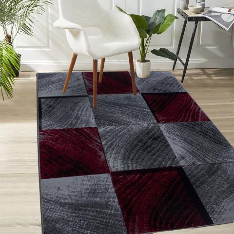 Tapis formes géométriques SIPUR Rouge