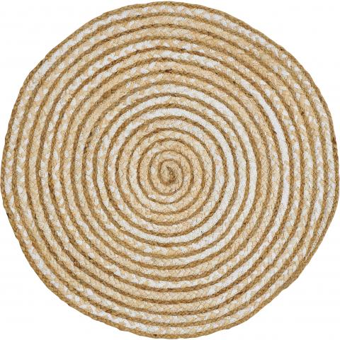 Tapis de bain noir et blanc JUTE RUG Blanc