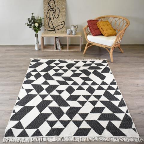 Tapis kilim BI REVERSIBLE Ecru