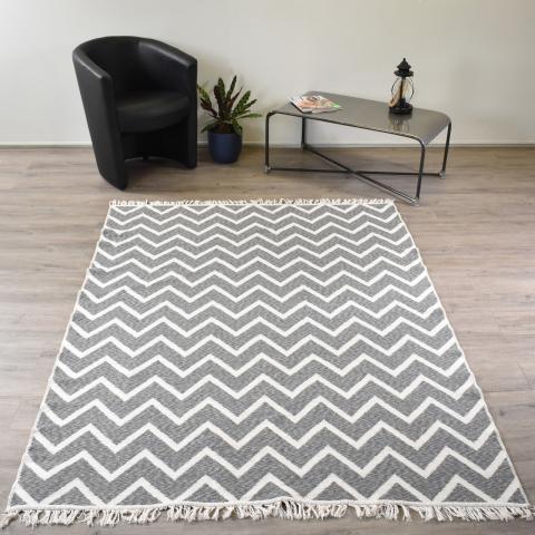 Tapis kilim BY REVERSIBLE Gris