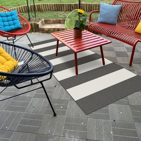 Tapis noir et blanc NOKA Noir