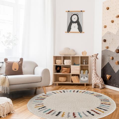 Tapis rond RADI 3 Beige