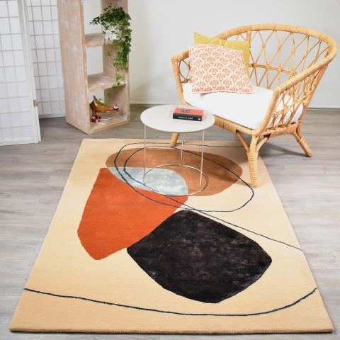 Tapis formes géométriques AZUR Beige