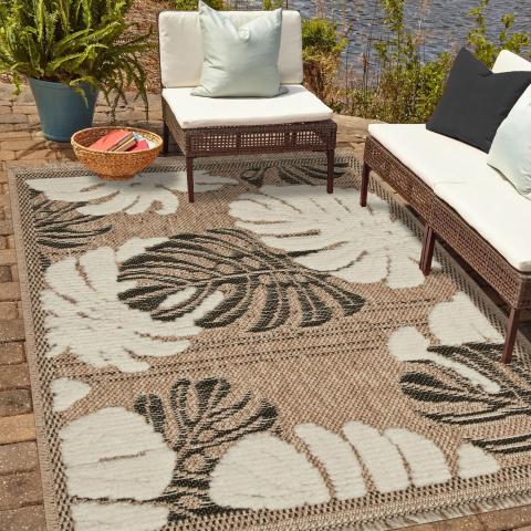 Tapis d'extérieur fait à la machine ZEPHYR 1 Noir