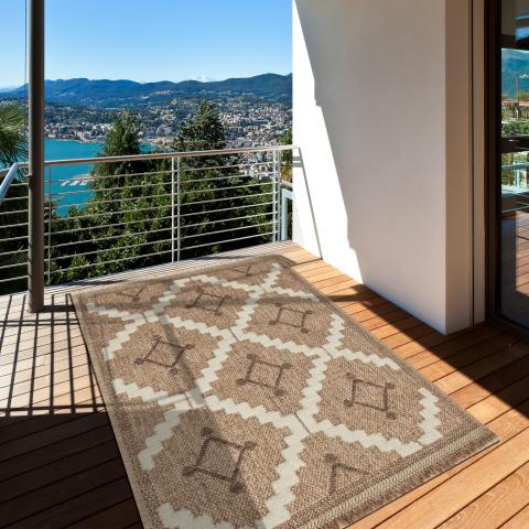 Tapis d'extérieur fait à la machine ZEPHYR 2 Marron