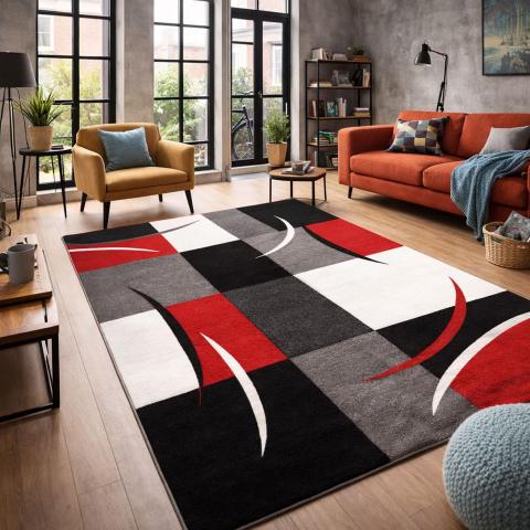 Tapis formes géométriques LYN8 COMMA Noir