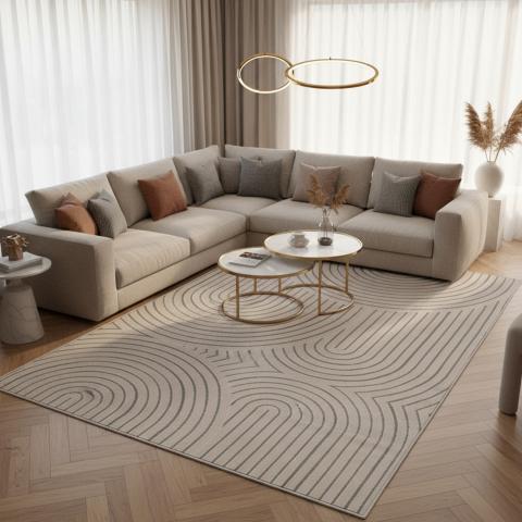 Tapis formes géométriques LYN1 TINCIA Beige