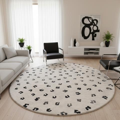 Tapis rond LEOP Beige