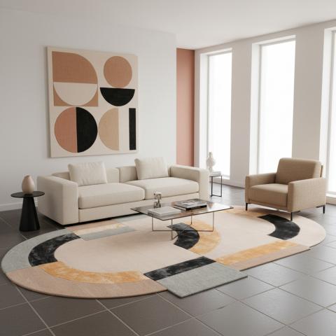Tapis formes géométriques ROLIN Beige