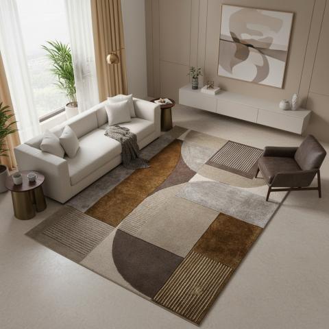 Tapis formes géométriques GABIO Marron