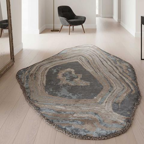 Tapis bleu et vert LYN17 AJA Bleu