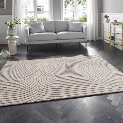 Tapis formes géométriques PANGLAO 1 Crème