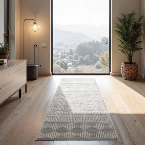 Tapis formes géométriques TOURMALINE Crème