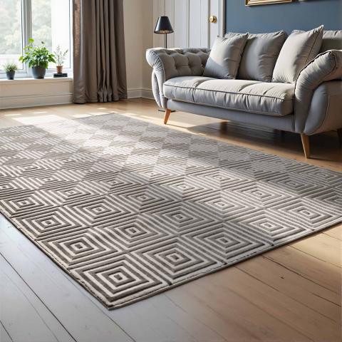 Tapis formes géométriques TOURMALINE Gris