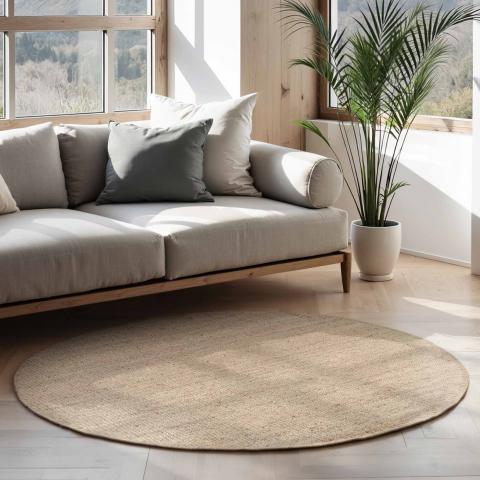 Tapis rond JUTE J Argent