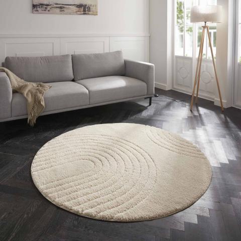 Tapis rond FERGUS Crème