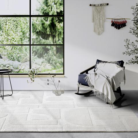 Tapis formes géométriques ALEXIS Ecru