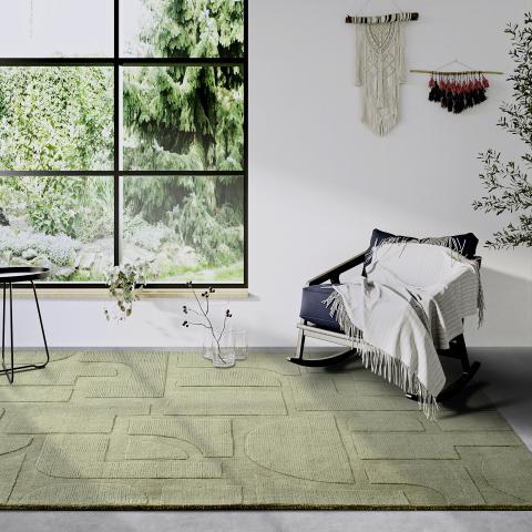 Tapis formes géométriques ALEXIS Vert
